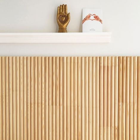 99Déco – Kit de 5 moulures murales demi-ronds en pin sylvestre massif – Prêt à poser et à peindre – Dimensions 10x100cm – Fabrication française