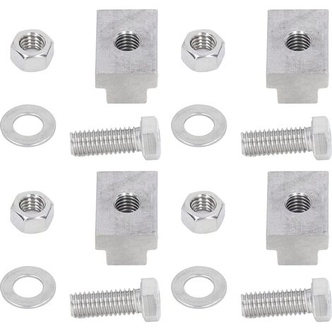 Kit de 4 Ensembles D'écrous à Fente en T 3/8 Po-16 en Acier Inoxydable de Remplacement pour Camionnette de Remorque, Montage de Supports D'équipement de Jardin, (1/5)