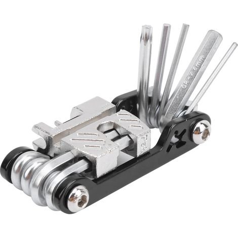 Kit de Réparation Vélo Multifonction 10 en 1 avec Outils de Montage et Dérive-Chaîne - Entretien Bicyclette Complet (1/5)