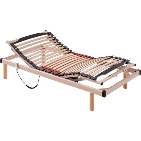 Lit électrique en bois Kronos 5 lattes plates hêtre  90x200 cm