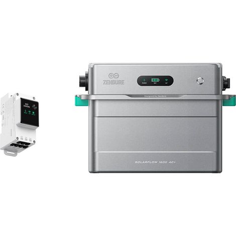 Zendure SolarFlow 1600 AC+ - Stockage AC Plug & Play, compatible avec panneaux solaires, HEMS ZENKI™ 1600W, 1,92 kWh extensible à 11,52 kWh, IP65. avec Compteur intelligent 3CT