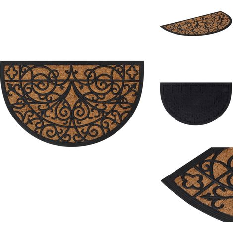 Tapis de porte demi-rond 45x75 cm caoutchouc et fibre de coco - Paillasson - Tapis D'entrée - Matelas D'entrée - Décoration Intérieur - Décor Extérieur (1/5)
