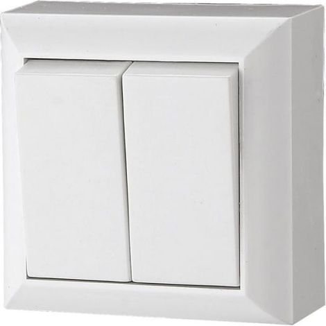 Interruttore doppio per lampadario, a montaggio superficiale, IP20, bianco, GAO 20454