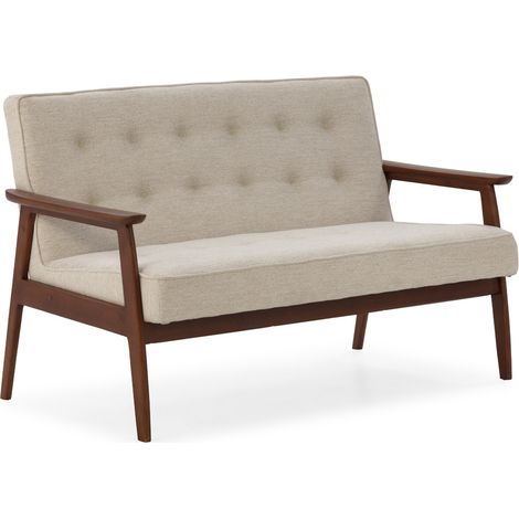 Sofa 138X75X85 Madera De Haya Nogal/Tela Beige San Remo (1/5)