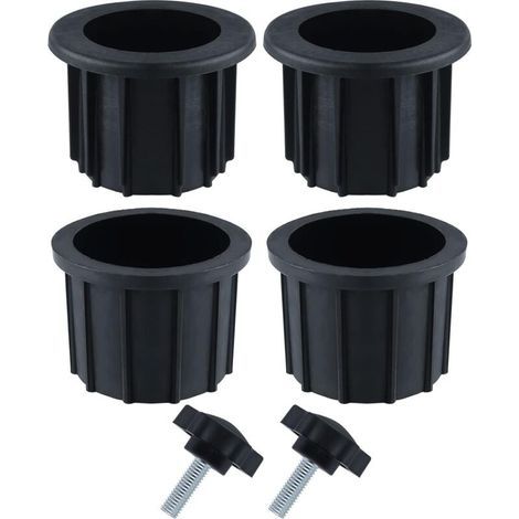 Pack of 2 parasol accessory sets – 6 pieces – 4 rings (1.5 and 1.9 inch) – 2 M8 screws (40 mm) – Black (1/5)