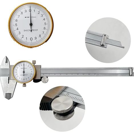 Messschieber 0–150 mm, 0,02 mm, hochpräziser industrieller Edelstahl-Messschieber, stoßfest, metrisches Messwerkzeug (1/4)