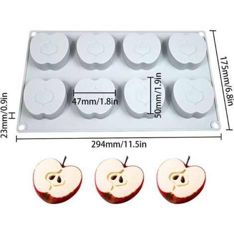 Moule Silicone Pomme - 6 Cavités - Pour Mousse Gâteau Gelée Chocolat - Résistant -40 °C à 230 °C - Lave-vaisselle Micro-ondes Congélateur - 1 Pièce (1/5)