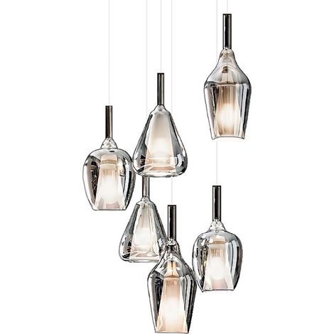Lampadario vetro cromo specchiato gea luce ofelia s e27 led lampada soffitto multiluce