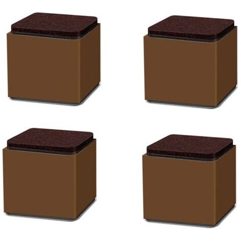 Lot de 4 contremarches de Levage en Acier au Carbone de 5,1 cm, contremarches Auto-adhésives de 6,3 cm pour Meubles résistants, pour Supporter 453 kg Marron (1/4)