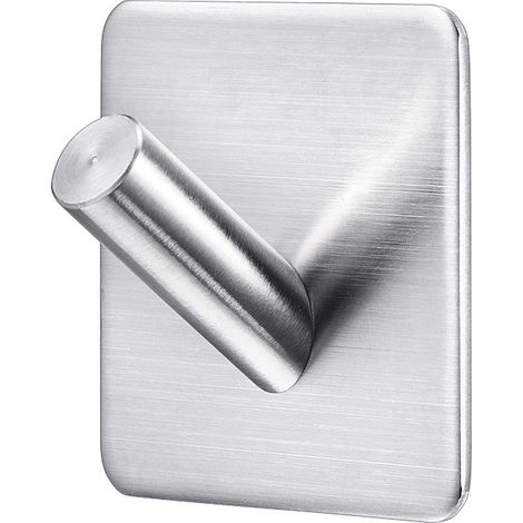 Gancho de pared adhesivo de acero inoxidable resistente, perchero, gancho para toallas, gancho para toallas de cocina y baño, 1 pieza (1/5)