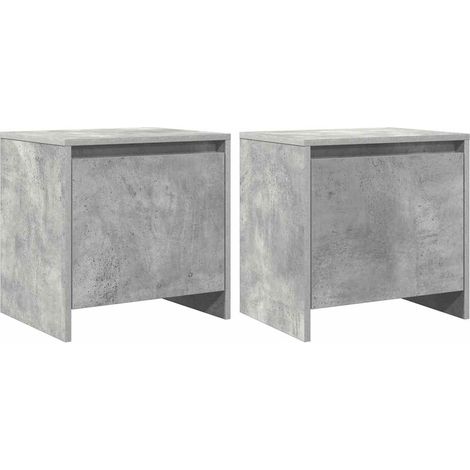 Maison Exclusive - Comodini 2 pz Grigio Cemento 45x34x44,5 cm in Truciolato (1/5)