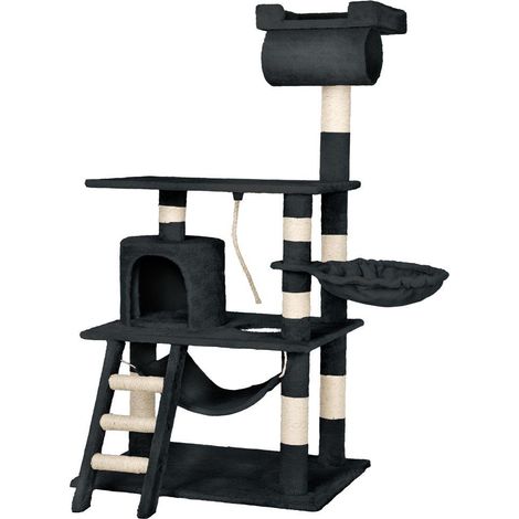 Árbol para gatos 141 cm Negro 3708130