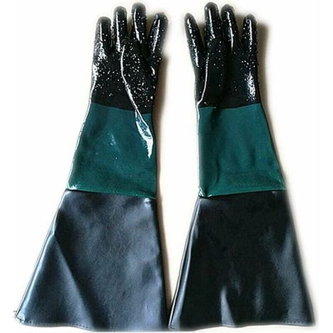EASYCOMFORT Gants de Sablage 60cm en Caoutchouc avec Doublure en Coton pour Cabine de Sablage - Gants de Travail Résistants à la Sueur et à l'Usure (1/5)