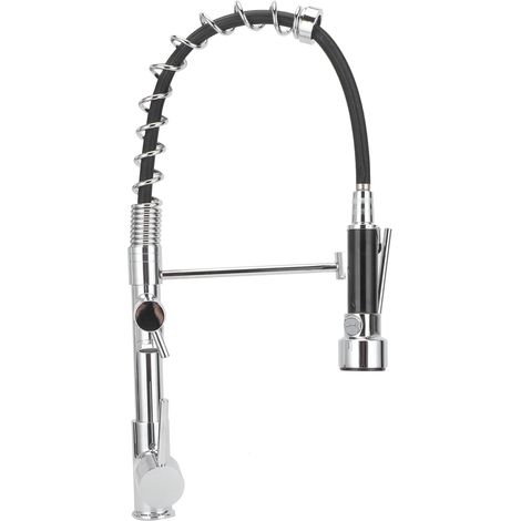 Robinet d'évier G1/2 avec douchette extractible, finition cuivre brossé, poignée unique, robinet de cuisine (1/5)