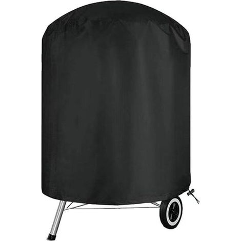 Round protective cover for outdoor barbecues, UV resistant and waterproof, made of fabric, Ø 61 x 72 cm, compatible with most barbecues, black (1/4)