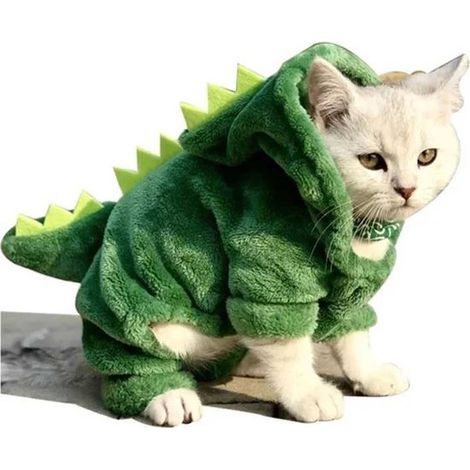 Vêtements amusants pour chiens et chats - Petit crocodile - Déguisement pour animaux - Petits chiens et chats - Polaire - Déguisement (1/5)