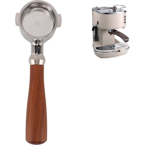 Poignée à café en acier inoxydable pour machines à expresso Delonghi, poignée sans fond à double oreille de 51 mm. (1/5)