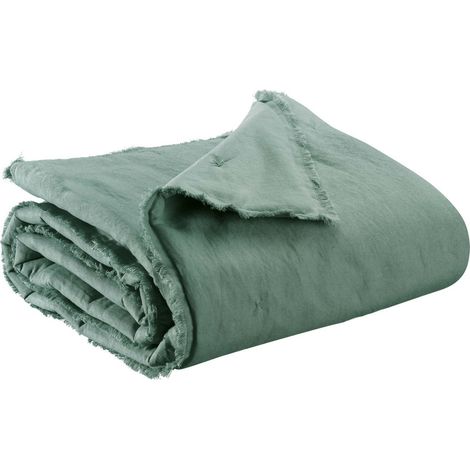 Plaid Uni en Coton Doux avec Garnissage Polyester, Couverture de Lit ou Canapé, Bleu Prusse, 135x200 cm - PANGIVO
