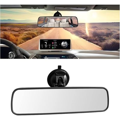 Rétroviseur Voiture à Ventouse, Universel Rétroviseur Interieur Grand Angle Pour Voiture, Aucun Dommage Au Verre, Réglable à 360°, Anti éblouissement Vue Arrière Miroir, Forte Adsorption (1/5)