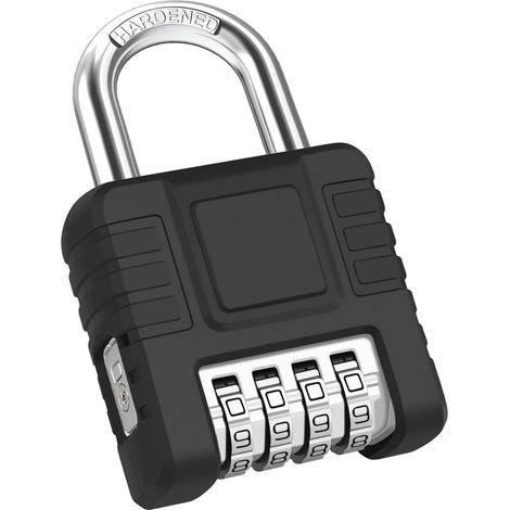 1 Cadenas à Combinaison 4 Chiffres, Acier Inoxydable 304, Étui Silicone, pour Portail Clôture Bagage (1/5)