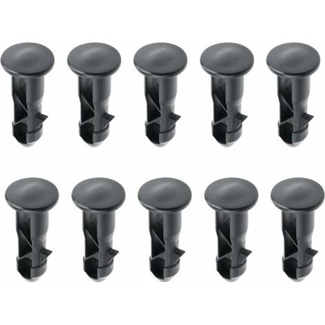 Ulisem 65 x 18 mm, confezione da 10 perni di cerniera per coperchi di bidoni con ruote, in plastica nera, per bidoni domestici e commerciali da 240 litri.