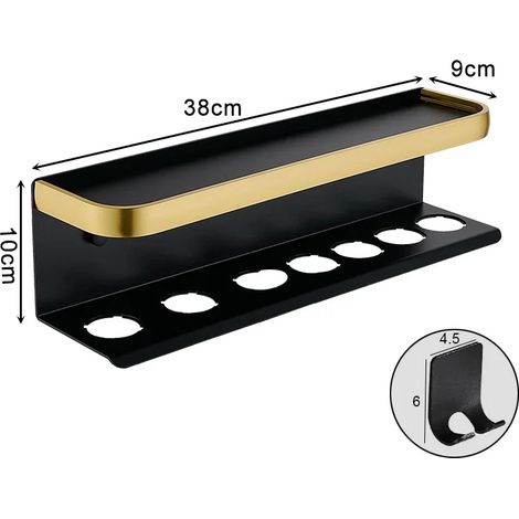(Modèle 4) Support mural pour sèche-cheveux compatible avec le sèche-cheveux Dyson Airwrap et le fer à friser - Étagère de rangement - Organisateur de salle de bain FR2002 (1/5)