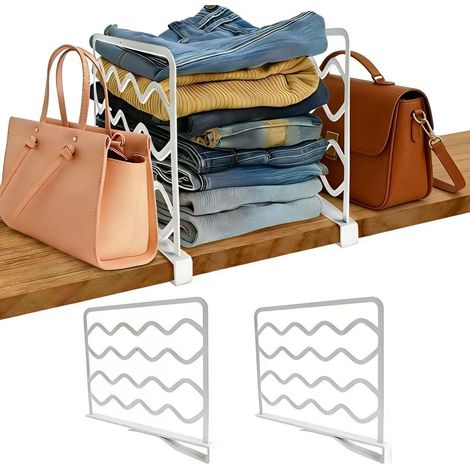 2 Regaltrenner aus PP für Kleiderschrank, Geldbörsen, weiß