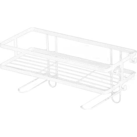 Étagère de toilette épaisse, imperméable, grande capacité, installation sans clous, à fixer au fer à repasser, organisateur de salle de bain, simple couche, blanche (1/5)