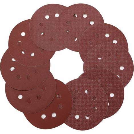 Disco abrasivo da 125 mm, 100 pezzi Dischi abrasivi Grana 40/60/80/100/120/180/240/320/400/800 per levigatura/lucidatura/rimozione della ruggine (8 fori) (1/5)
