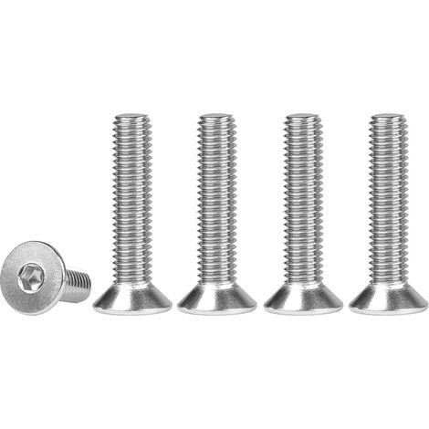 Vis à Tête Fraisée M4x20mm, 50 Pièces Vis Boulon 304 Inox, Vis Hexagonales Acier Inoxydable A2 V2A Filetage, Métrique Cylindrique Avec Six Pans Creux Vis (DIN7991/ISO10642) (1/5)