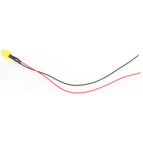 50 Stück 12V 0,06W 10mm farbige LED-Perlen mit 20cm 26AWG Anschlusskabel für Industriezubehör, Gelb und Gelb (1/5)