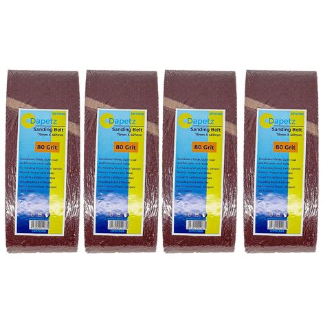 Dapetz ® 20 X Power Tool Sander Sanding Belt Belts 75mm X 457mm 80 Grit Medium (1/5)