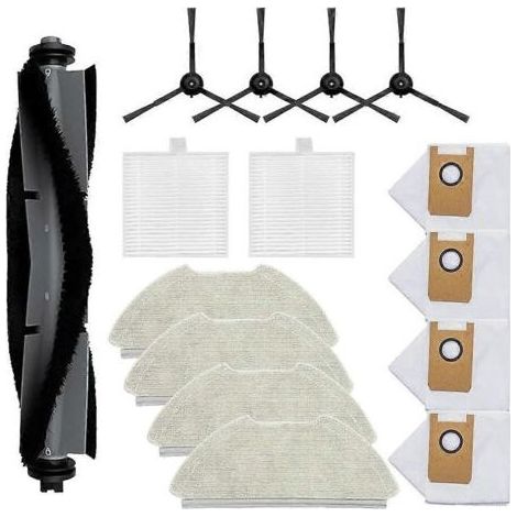 Accessoires pour aspirateur robot AIRROBO T20+ : brosse latérale principale, filtre HEPA, lingette de nettoyage, sac à poussière (1/5)