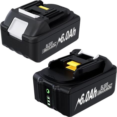 Remplacement de batterie Makita 18V, capacité 60Ah, compatible avec BL1860 et BL1850B, 2 pcs batterie (1/2)