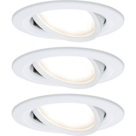 – Spot encastrable 93449 jeu de 3 LED 18 W – Couleur blanche chaude 2700 K – Aluminium – Angle de diffusion 110° – Profondeur 45 mm (1/5)