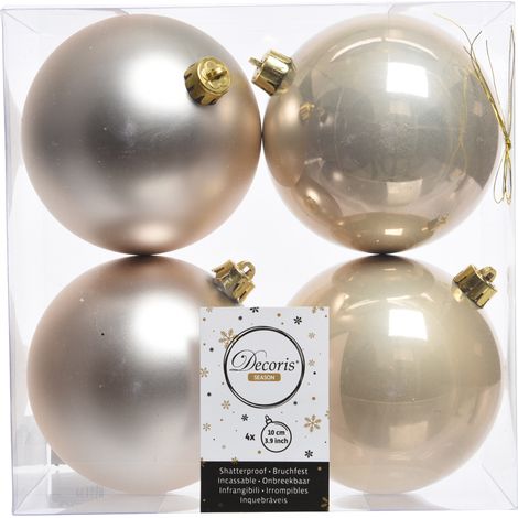4 PALLINE 10CM PERLA OPACO/LUCIDO