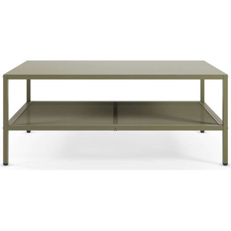 Mesa de centro rectangular modelo Felix acabado metal verde, 40cm(alto) 100cm(ancho) 60m(fondo). (1/3)