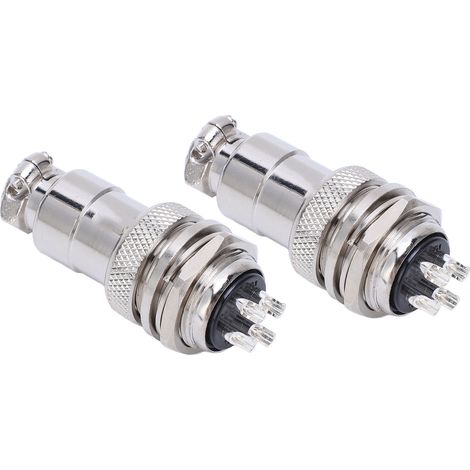 2 connecteurs de qualité aéronautique, boîtier en alliage de zinc, contacts plaqués cuivre-argent, 4 pôles (1/5)