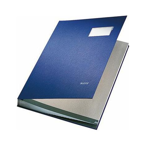 Leitz Unterschriftsmappe 57000035 DIN A4 20Fächer Graupappe blau (1/4)