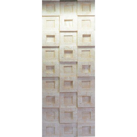 Quadro dipinto bianco con quadretti cm50x150x3-5