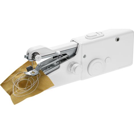 Máquina de coser eléctrica portátil inalámbrica, a pilas, para confeccionar telas, juguetes y otros artículos de costura. Ideal para uso doméstico. (1/5)