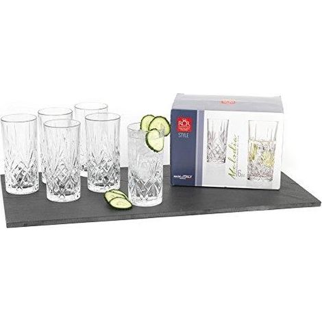 Juego de 6 vasos de refresco "Melodia" en Luxion, Elegante servicio de mesa, 100% Made in Italy, capacidad 36 cl (1/3)