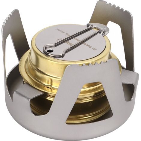 Réchaud à alcool miniature, haute sécurité et haute efficacité de combustion, portable, avec sac de rangement pour pique-nique en plein air (argenté). (1/5)