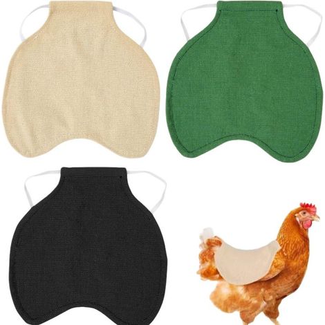 Beyamis Tablier poules coton – lot de 3, selles extensibles, protection plumes (1/5)