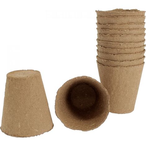 Lot de 12 godets en fibre de diamètre 8cm unitaire (1/3)