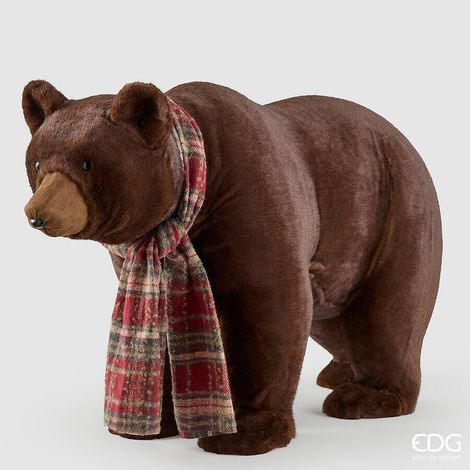 EDG Enzo De Gasperi Orso Natalizio H99x60x37 cm Marrone – Decorazione di Natale (1/4)