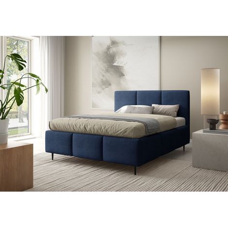 Polsterbett Schlafzimmerbett MIAMI Komplettset 180x200cm in Stoff Coral Blau