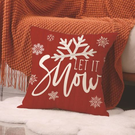 Housse Coussin Noel 45x45 Lot de 4 Housse Coussin,Taie d'oreiller de Noël thème hiver,pour Decoration Noel (1/5)