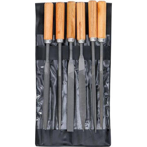 Jeu de Limes Aiguilles 6 pcs 100 mm - Manche en Bois - Précision et Confort d Utilisation, Acier - D-Work (1/5)