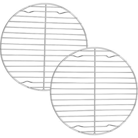 2 Pack Stainless Steel Round Cooling Rack for Cooling, Steaming, Healthy and Durable, Dishwasher Safe, 23cm (1/5)